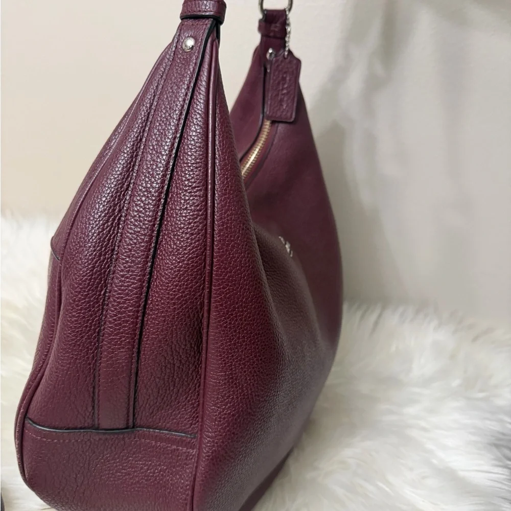 Coach #F38259 Deep Red Leather Hobo Bag